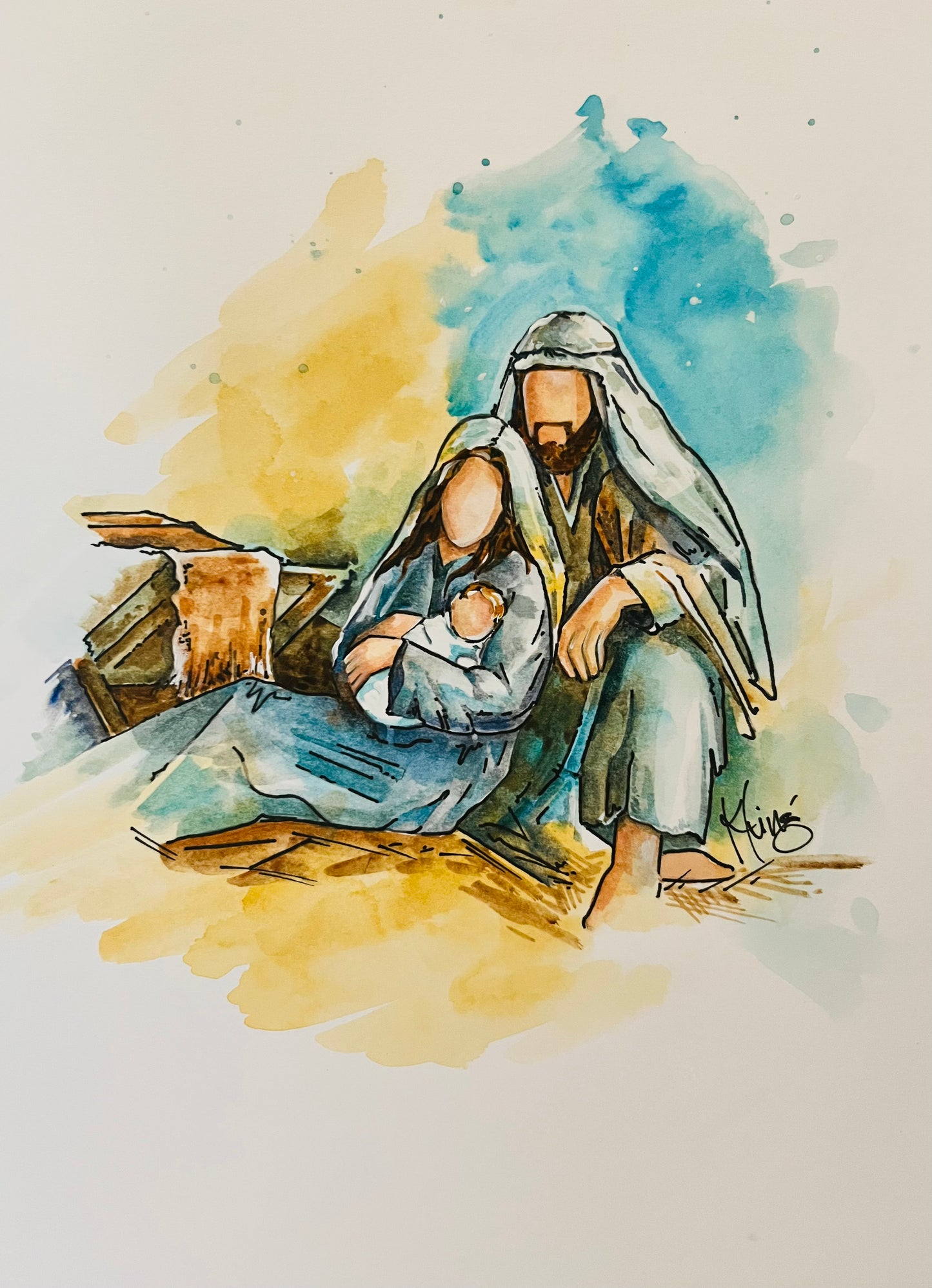 Nativity - Watercolor Original