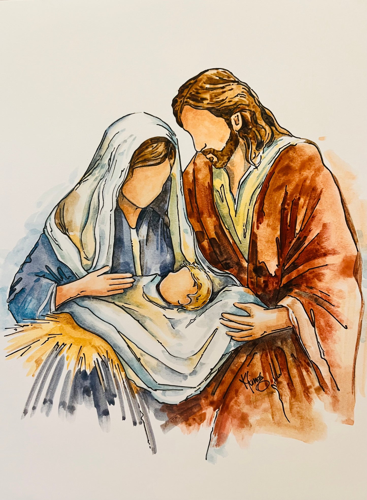 Unto Us a Child is Born - Watercolor Original