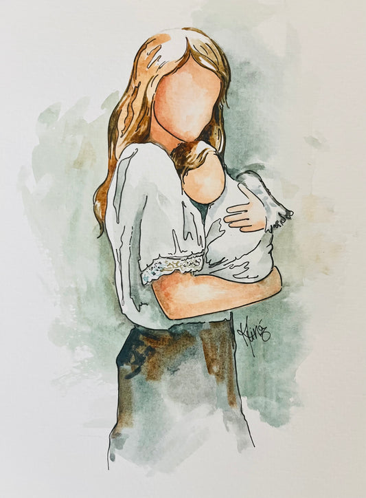 Little Angel - Watercolor Original