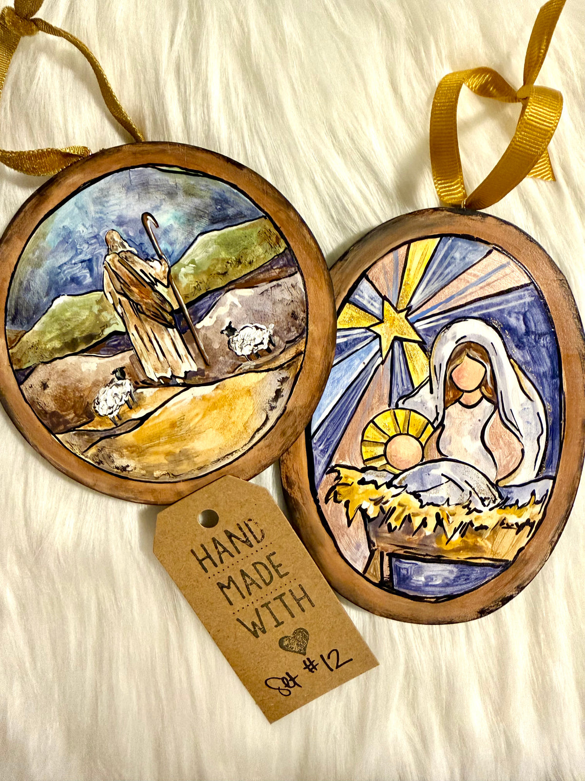 Set #12 - Nativity / Good Shepherd (2 ornaments)