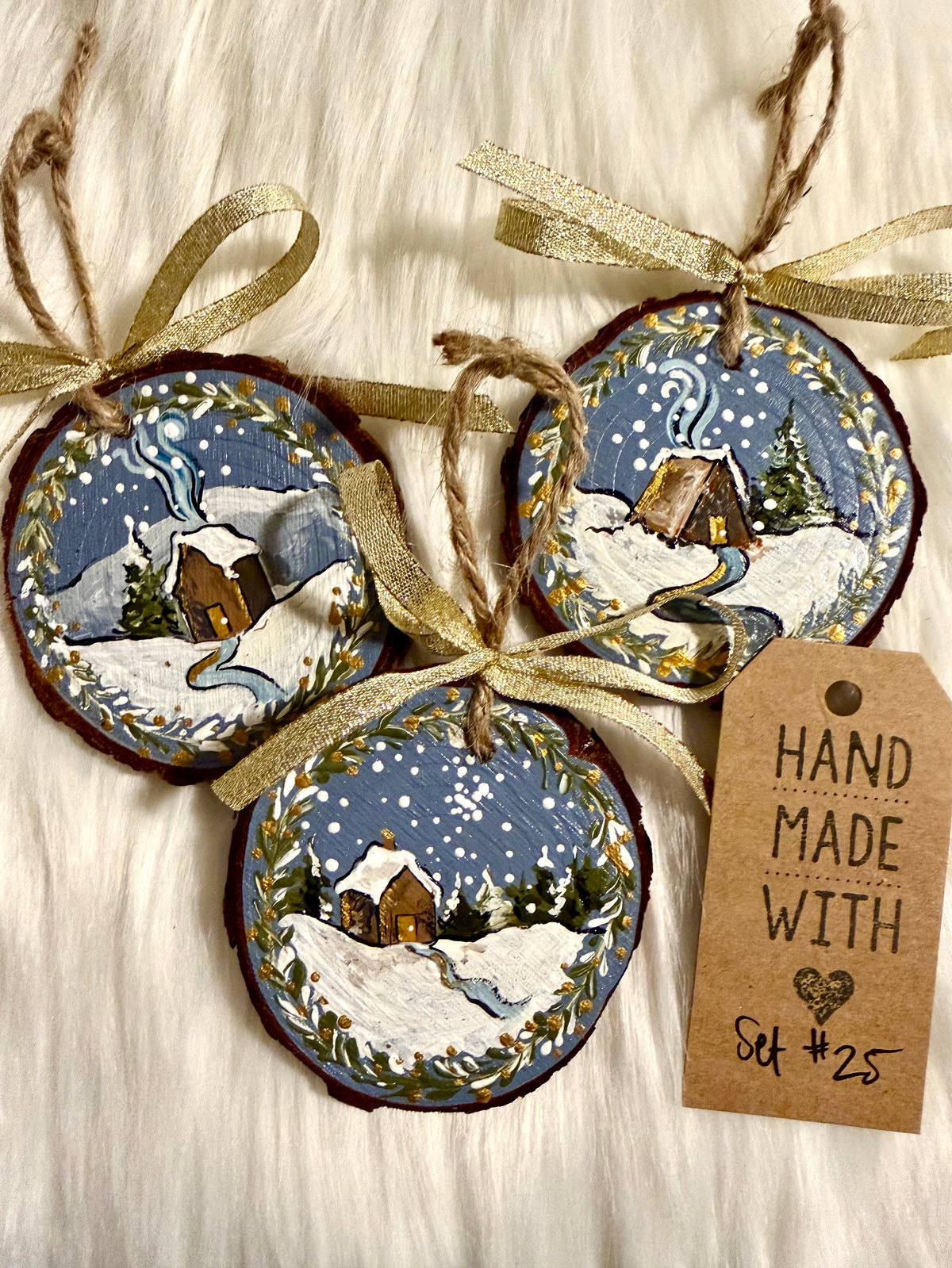 Set #25 - Cabins (3 ornaments)