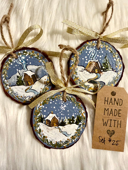 Set #25 - Cabins (3 ornaments)