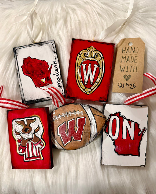 Set #26 - On Wisconsin (5 ornaments)