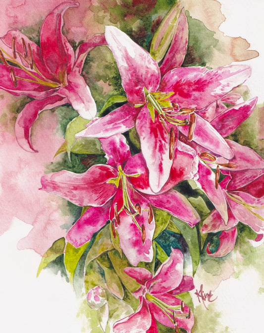 Lilies - Watercolor Original